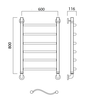 Водяной полотенцесушитель Aquanerzh 05-07A8060 Хром