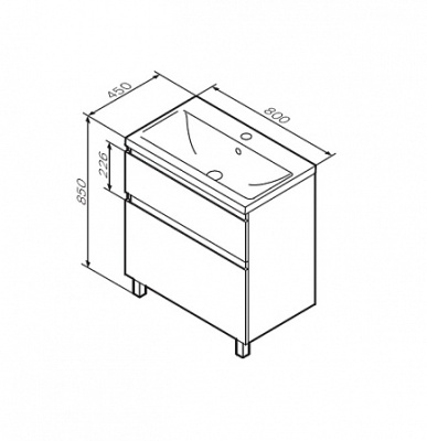 Тумба под раковину AM.PM X-Joy 80 M85AFSX0802WG Белый глянец