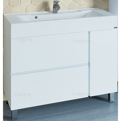 Тумба с раковиной СанТа Марс 100 700187е Белая