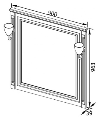 Зеркало Aquanet Паола 90 181769 Белое серебро