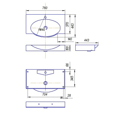 Тумба под раковину Style Line Кантри 75 Венге