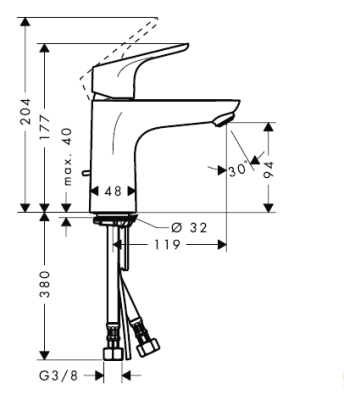 Смеситель для раковины Hansgrohe Focus 31517000 Хром