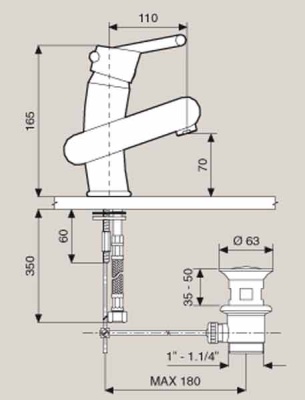 Смеситель для раковины Emmevi Twist 6603 Хром