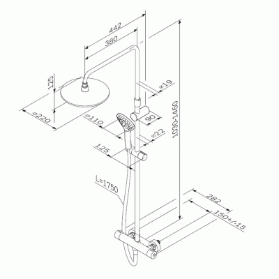 Душевая система AM.PM Gem F0790420 с термостатом Хром