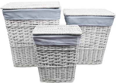 Корзина для белья WasserKRAFT Lippe 49x36x56 WB-450-L с крышкой Белая