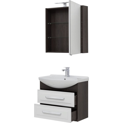 Комплект мебели для ванной Aquanet Остин 75 210000 подвесной Белый глянец Дуб кантербери