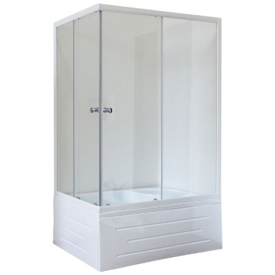 Душевой уголок Royal Bath BP 120х80 RB8120BP-T-R с поддоном профиль Белый стекло прозрачное