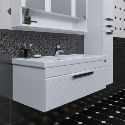 Тумба с раковиной СанТа Калипсо 100 217006лN подвесная Белая