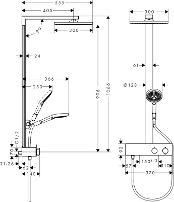 Душевая система Hansgrohe Raindance E 27362000 Хром