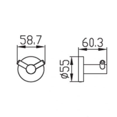 Двойной крючок Kaiser KH-2002 Хром