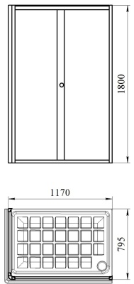 Душевой уголок Radomir Верчелли 121x84 1-09-1-0-0-0121 профиль Белый стекло матовое