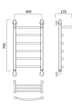 Водяной полотенцесушитель Aquanerzh 02-003A7040 Хром