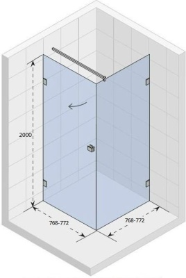 Душевой уголок Riho Scandic Mistral M201 80x80 GX0202201 L профиль Хром стекло прозрачное