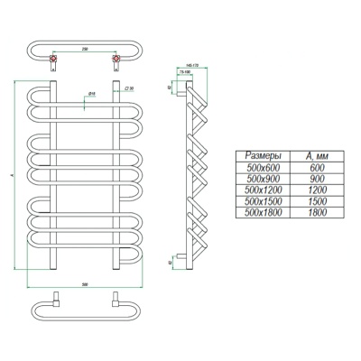 Электрический полотенцесушитель Grota Rivolo 50x120 Хром