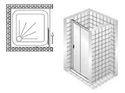 Дверь в душевой проем Vegas Zeus P 120 профиль белый стекло прозрачное