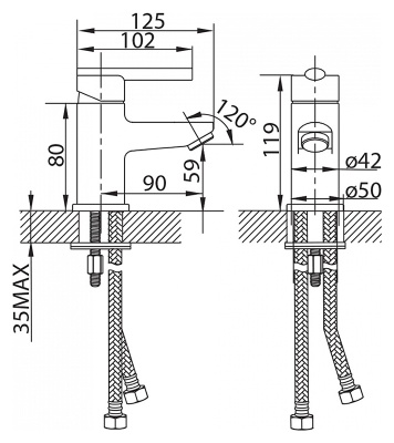 Смеситель для раковины Milardo Magellan MAGSB00M01 хром