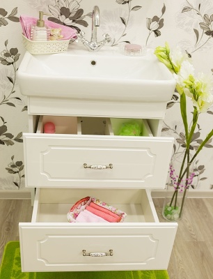 Тумба с раковиной Sanflor Ксения 60 Н0000000127 подвесная Белая