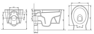 Комплект унитаза Berges Wasserhaus Top Standart с инсталляцией 046331 с сиденьем Микролифт и клавишей смыва Хром