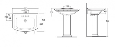 Раковина RAK Ceramics Washington 76 WT0401AWHA Белая