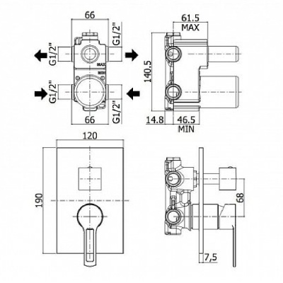 Смеситель для душа Paffoni Ringo RIN018CR/M Хром
