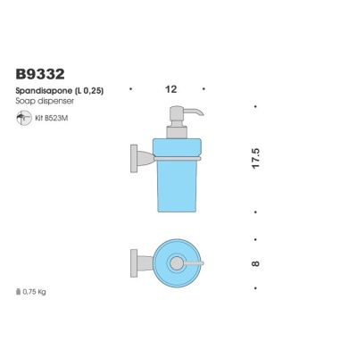 Дозатор для жидкого мыла Colombo Design Basic B9332 Белый, Хром
