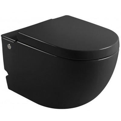 Комплект унитаза Cerutti SPA C-376C-Black 7276 с импульсным смывом с инсталляцией с сиденьем Микролифт