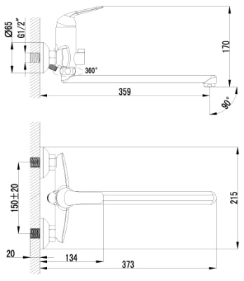 Смеситель Lemark plus Advance LM1251C универсальный