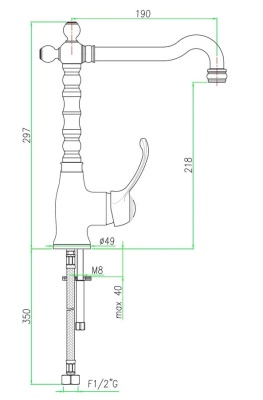 Смеситель для раковины Webert Aurora AU831802060 Медь
