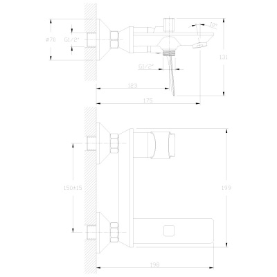 Смеситель для ванны Rossinka RS28-31 Хром