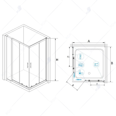 Душевой уголок RGW Hotel HO-42 80x110 профиль Хром стекло прозрачное