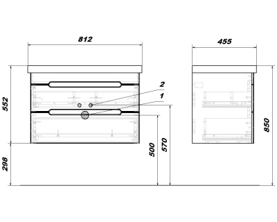 Комплект мебели для ванной San Star Адель 80 173.1-1.4.1.+8000UF+176.1-2.4.1. подвесной Белый