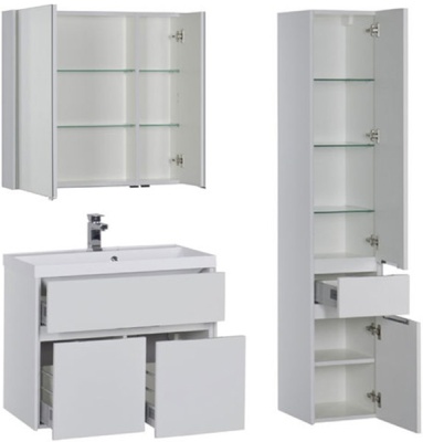 Тумба под раковину Aquanet Латина 80 179638 подвесная Белая