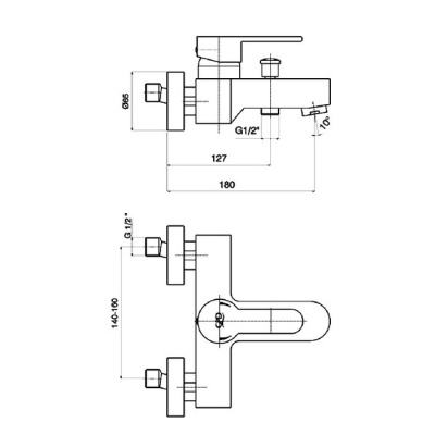 Смеситель для ванны GPD Nova MBB35 Хром