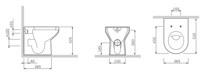 Унитаз AM.PM Spirit C701438WH приставной без сиденья