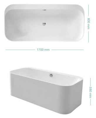 Акриловая ванна Kerasan Tribeca 170x80 без гидромассажа