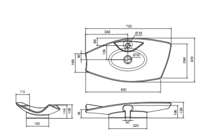 Раковина Scarabeo Kong 8052R Белая