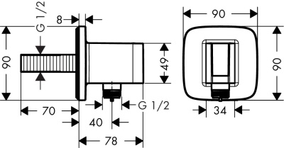 Шланговое подключение Hansgrohe Fixfit Porter E 26485000 Хром
