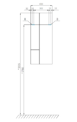 Подвесной шкаф Акватон Мишель 43 1A243903MIX30 Дуб рустикальный Фьорд