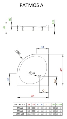 Акриловый поддон для душа Radaway Patmos A 80x80x16 белый