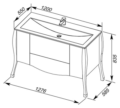 Тумба под раковину Aquanet Виктория 120 182567 Олива
