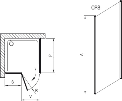 Стенка для душевого уголка Ravak Chrome CPS-90 9QV70100Z1 Блестящий