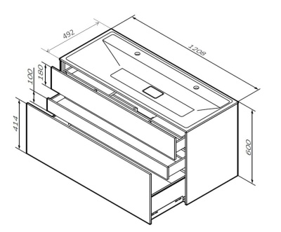 Тумба под раковину AM.PM Inspire V2.0 120 M50AFHX1203WM подвесная Белая матовая