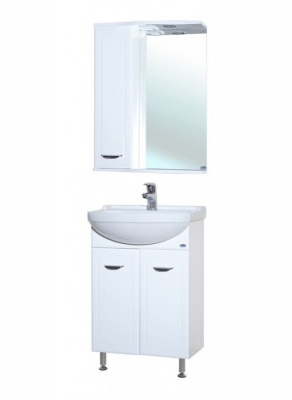 Зеркало со шкафом Bellezza Классик 55 с подсветкой L Белое