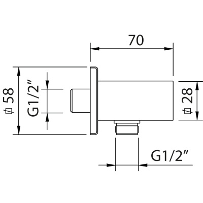 Шланговое подключение Clever Square 61112 Черный матовый