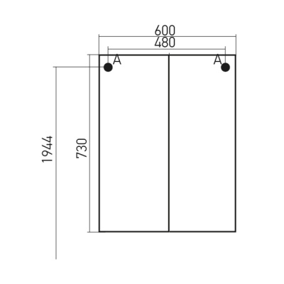 Зеркало со шкафом Mixline Мираж 60 L 535187 с подсветкой Белое