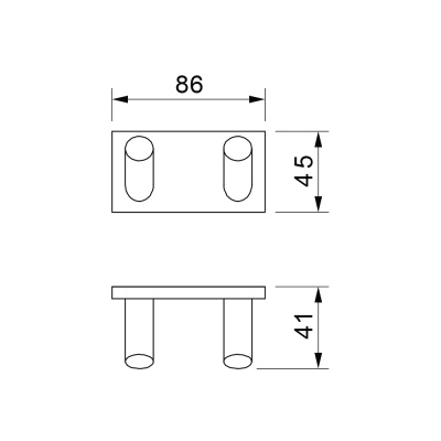 Двойной крючок Novella Edizione Cubo EC-06111 Хром