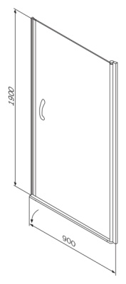 Душевая дверь в нишу AM.PM Bliss L 90x190 профиль хром, стекло прозрачное