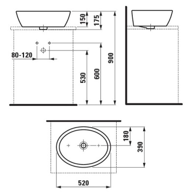 Раковина-чаша Laufen Pro B 52 8.1296.4 Белая