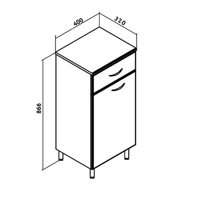 Шкаф пенал Runo Эконом 40 с корзиной для белья Белый
