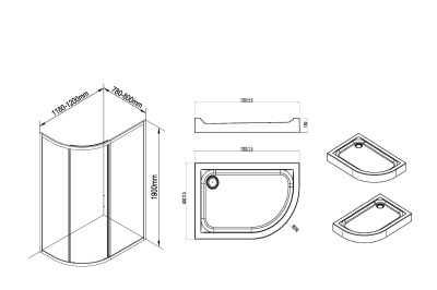Душевой уголок AM.PM Orange 120х80 W54G-302U120MT64 без поддона профиль Хром стекло прозрачное